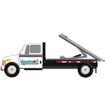 Graphic of a roll off body truck