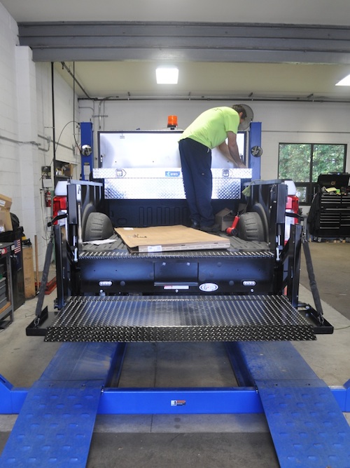 Lift Gate Being Installed
